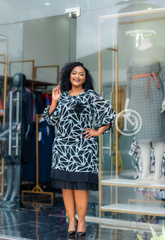 Elegant patterned shift dress